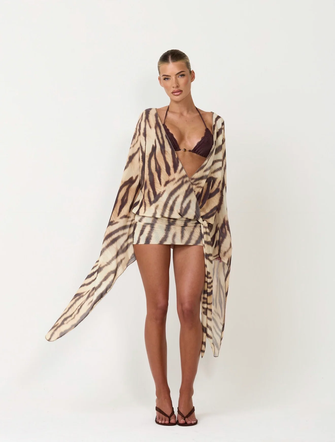 The printed mini dress - tiger - Image 4