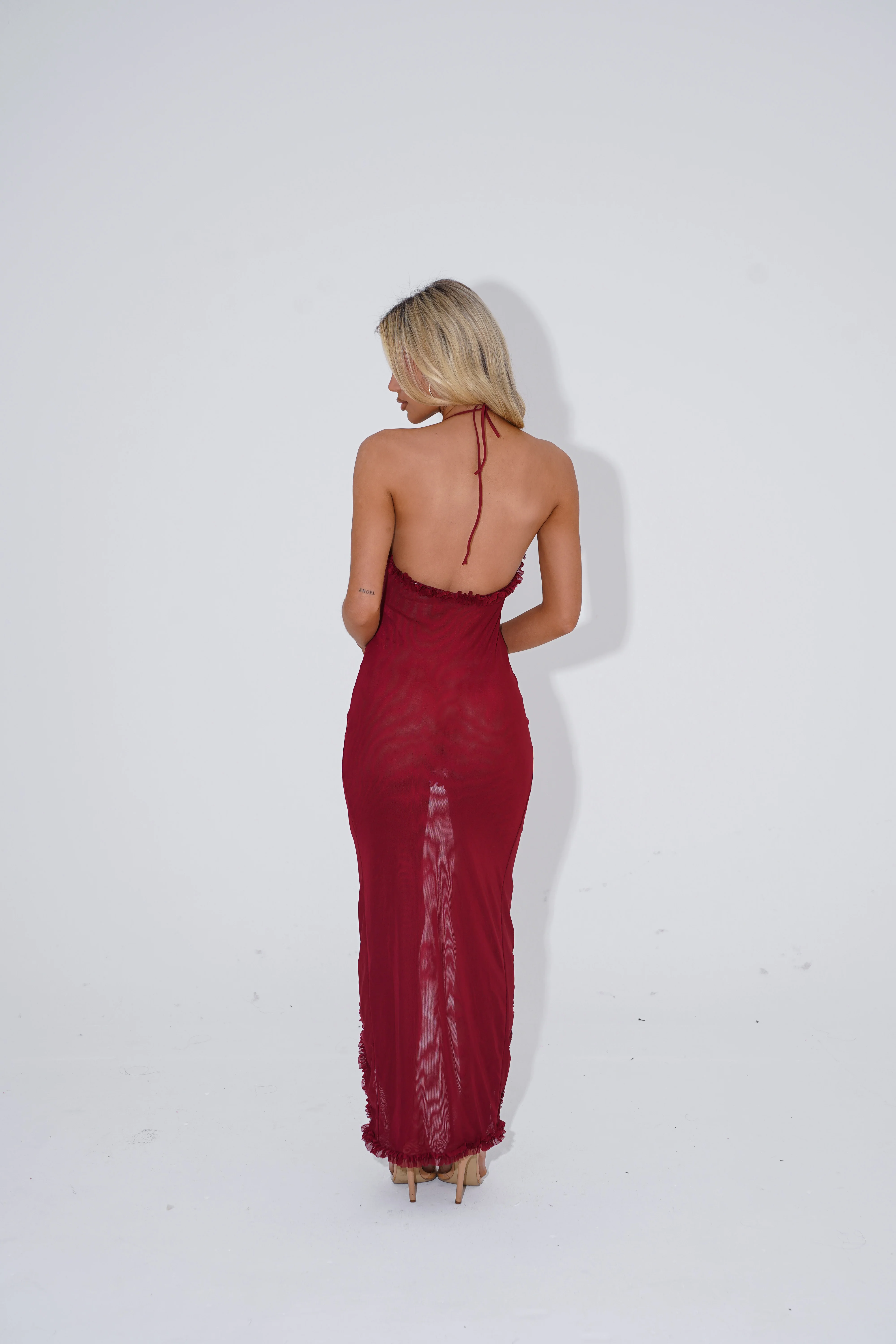 The ruffle trim maxi - wine - Image 4