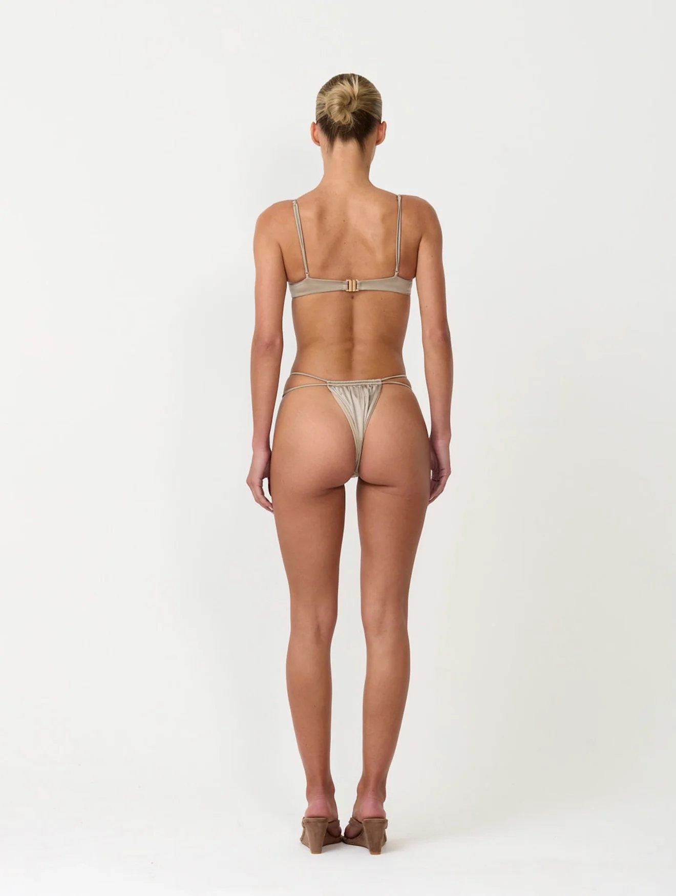 The satin underwire bikini top - taupe - Image 8