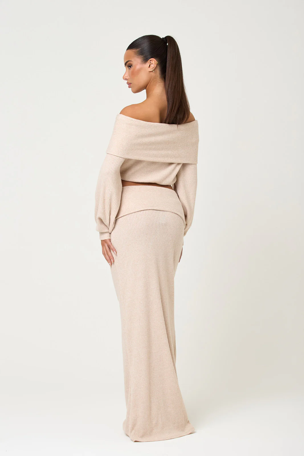The serene knit maxi skirt - cream - Image 5