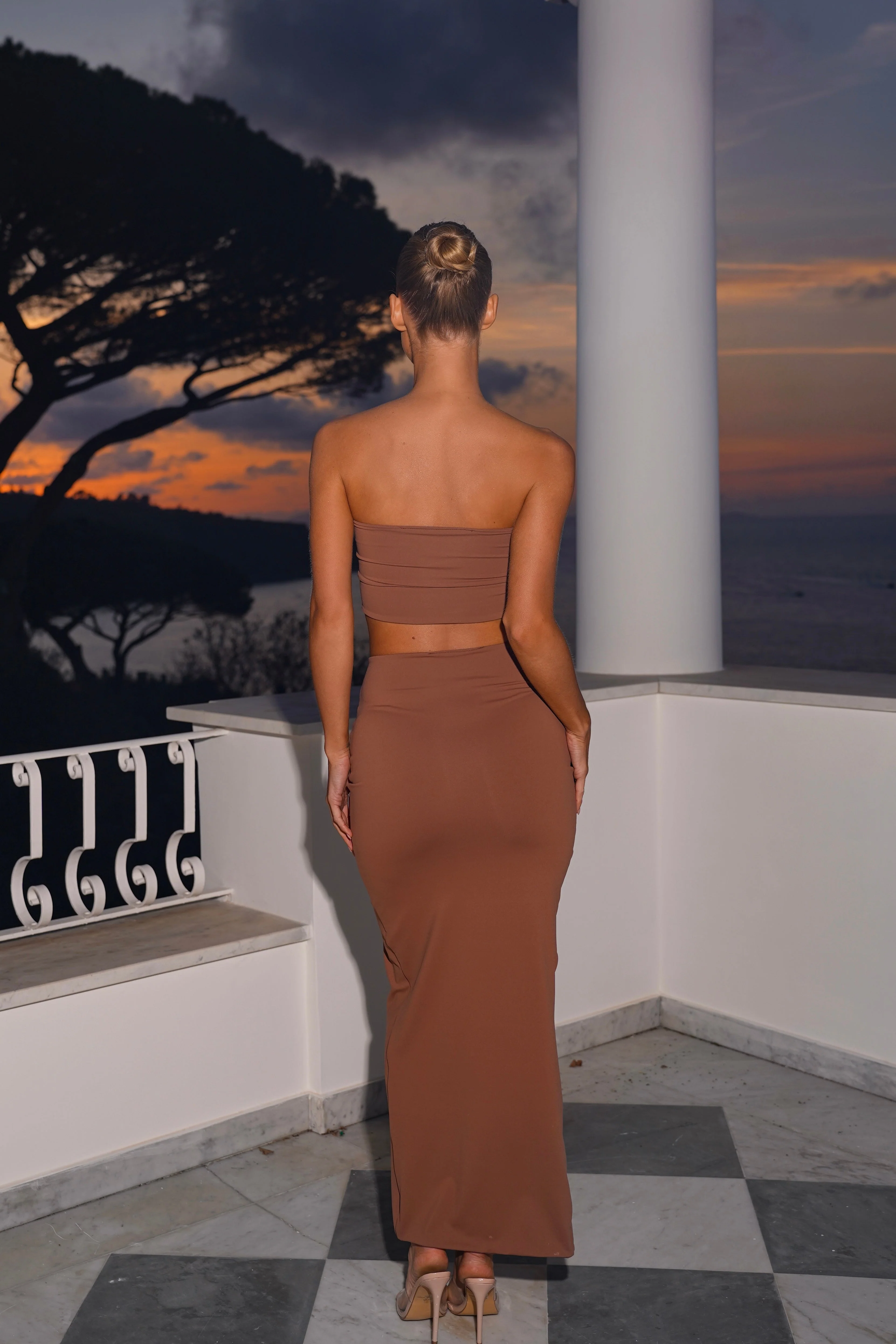 The split tassel maxi skirt - chocolate - Image 5